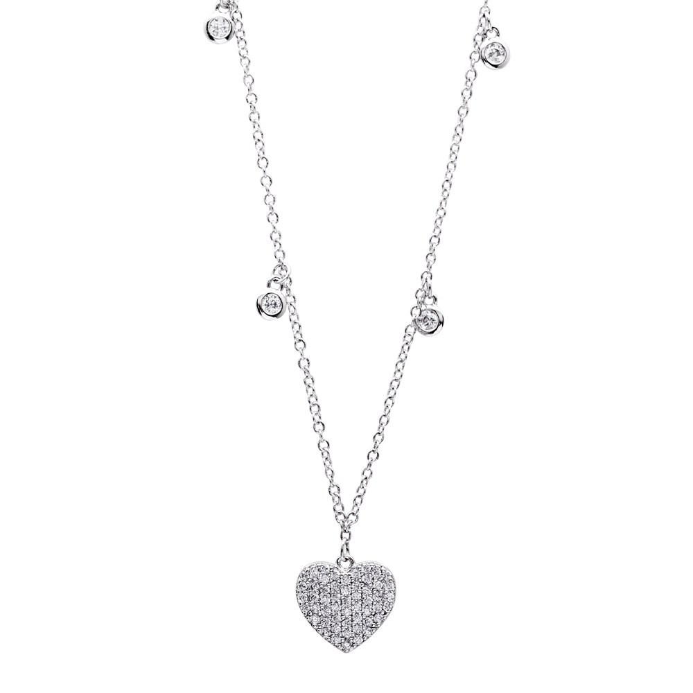 Collana Les Poulettes Bijoux Mezzaluna E Strass – Argento 925 Rodiato, Piccolo Modello, In Scatola Regalo - 5